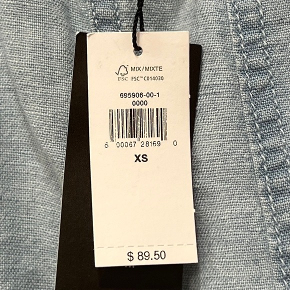 Banana Republic Womens Pants XS NWT $89.50 Blue Linen Tapered Relaxed Pull On - Picture 8 of 10